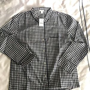 NWT JCrew Navy gingham pajama top